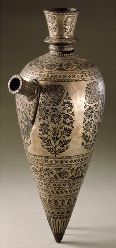 Figure 1. A Bidriware Hookah Base, 26.67 x D: 11.43 cm, Bidar, Courtesy Los Angeles County Museum of Art.