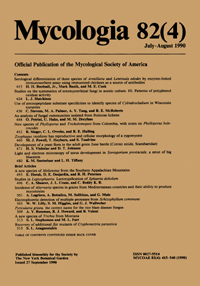 Cover image for Mycologia, Volume 82, Issue 4, 1990