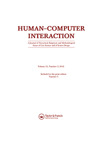 Cover image for Human–Computer Interaction, Volume 33, Issue 3, 2018