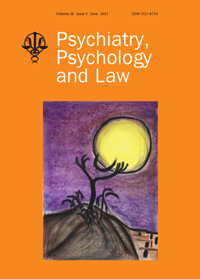 Cover image for Psychiatry, Psychology and Law, Volume 28, Issue 3, 2021