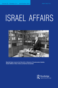 Cover image for Israel Affairs, Volume 22, Issue 3-4, 2016