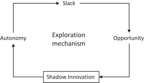 Figure 5. The exploration mechanism of shadow innovation.