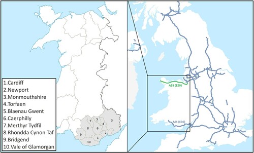 Figure 1. Location of the Cardiff Capital Region (CCR) within both Wales and the UK.
