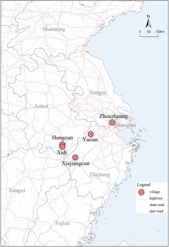 Figure 1. Location of study areas.