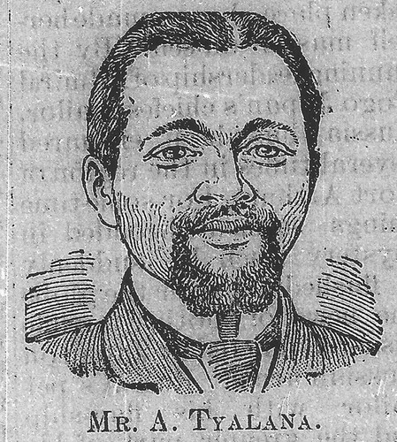 Mr A. Tyalana (Advert for Dr Williams Pills), engraving for newspaper, ‘Wa hlutywa izilonda ezidhluzayo’, Ilanga Lase Natal, 29 April 1904, p 3