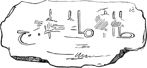 Figure 3. The Arabic letters identified by Lyon (Citation1821) on one of the tombs at Zuwīla.
