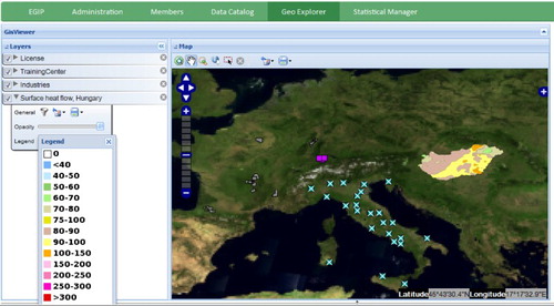 Figure 7. The D4Science GeoExplorer used to visualize heterogeneous data in the EGIP data catalogue.
