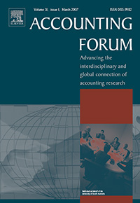 Cover image for Accounting Forum, Volume 31, Issue 1, 2007