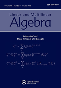 Cover image for Linear and Multilinear Algebra, Volume 68, Issue 1, 2020