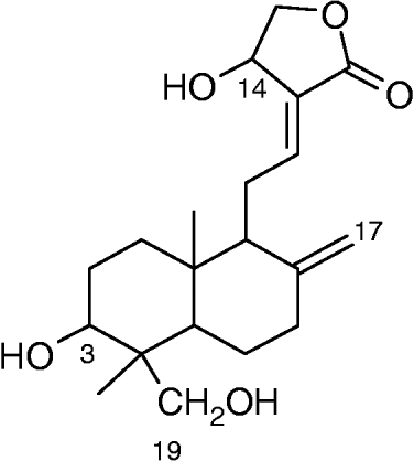 Figure 1 Andrographolide (1) Note: please refer to appendix