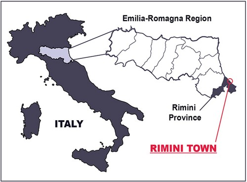 Figure 1. Rimini town location map.