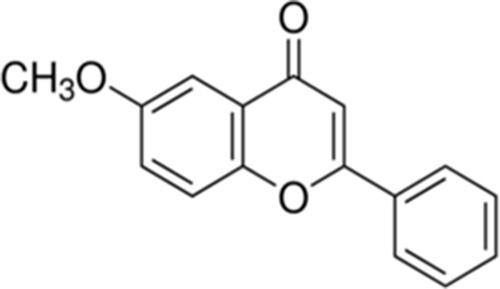 Figure 1 Molecular structure of 6-Methoxyflavone (C16H12O3).