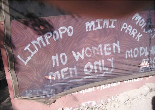 Figure 6. Signage at the Limpopo Mini-park in Kya Sands settlement.Source: Author’s Photograph, June 2014.