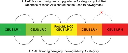Figure 18 CEUS LI-RADS AFs upgrade and downgrade of categories.