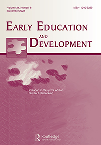 Cover image for Early Education and Development, Volume 34, Issue 6, 2023