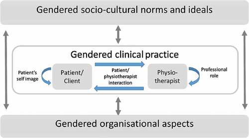 Figure 1. Tentative model of how gender matters in the field of physiotherapy.