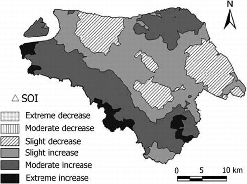 Figure 4  Evaluation map of soil quality variation of Zhangjiagang County in 1980 and 2004.