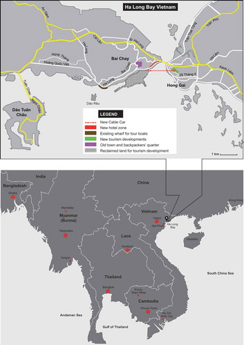 Figure 1. Location of Ha Long Bay and schematic of zones.