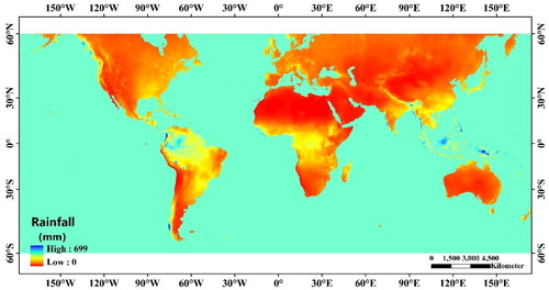 Figure 3. Thematic map of the precipitation factor.