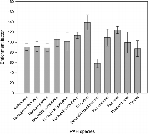 FIG. 6 Average enrichment factor of PAHs.