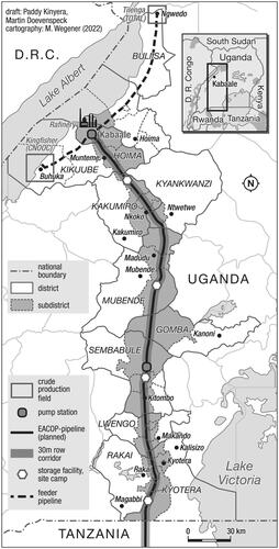 Map 1. The Uganda Section of the East African Crude Oil Pipeline.