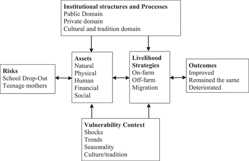 Figure 1. Sustainable Livelihood framework, Adapted from (Tanle, Citation2014).