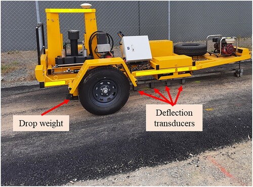 Figure 6. FWD test on compacted asphalt layer.