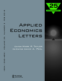 Cover image for Applied Economics Letters, Volume 25, Issue 3, 2018
