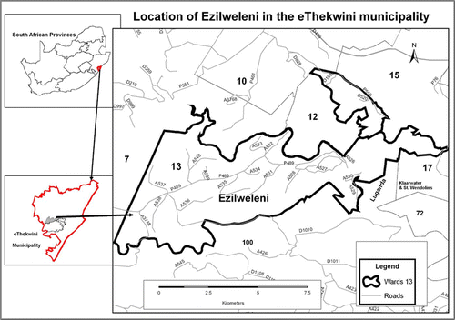 Figure 1: Location of Ezilweleni in the eThekwini municipality