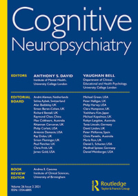 Cover image for Cognitive Neuropsychiatry, Volume 26, Issue 2, 2021