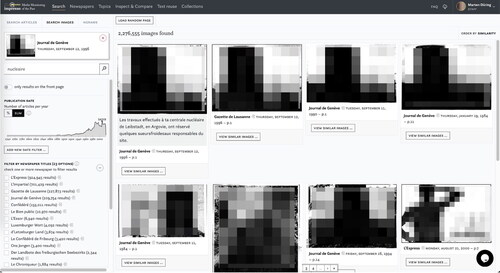 Figure 3. Image similarity ranking reveals image reuse between 1984 and 1996 (images blurred for copyright reasons).