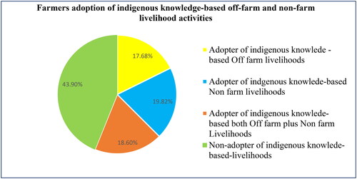 Figure 3. Farmer’s adoption of indigenous knowledge-based off-farm and non-farm livelihood activities.Source: own survey, 2020.