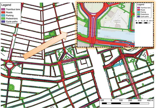 Figure 2. Sample of BGT map in central Amsterdam (right hand corner zoomed in).