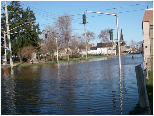 Figure 6. Flooded Brunswick Street, downtown Fredericton (courtesy Stefan Kruse, citizen).