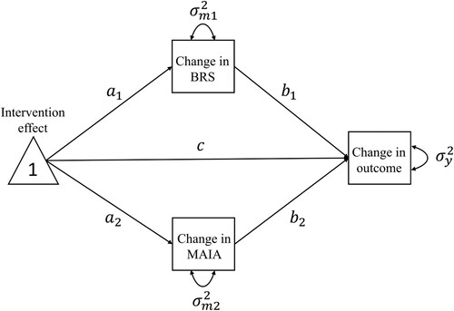 Figure 1. Simplified path diagram of the mediation models tested.