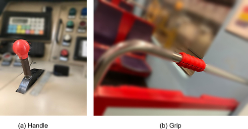 Figure 1. FAN3D’s additively manufactured handle (a) and grip (b) used by Metropolitano de Lisboa