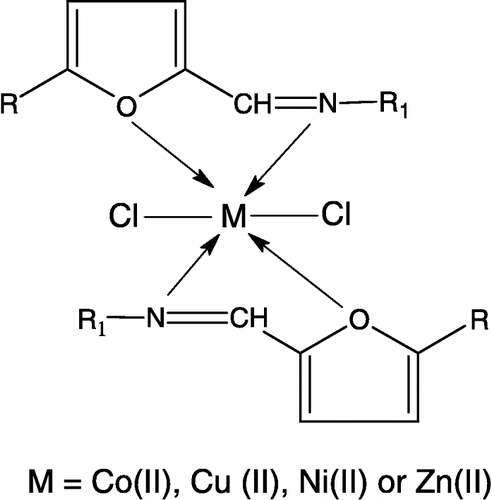 Figure 2 Structure of the metal (II) complexes.