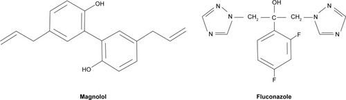 Figure 1 Structures of magnolol and fluconazole.