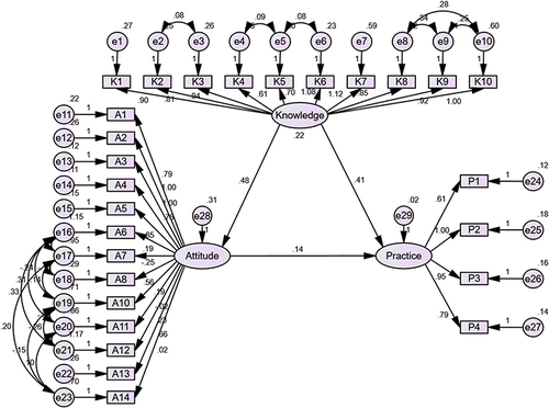 Figure 2 SEM for KAP.