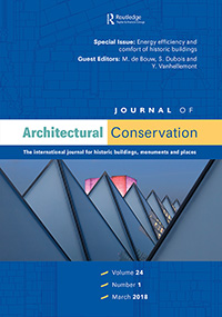 Cover image for Journal of Architectural Conservation, Volume 24, Issue 1, 2018