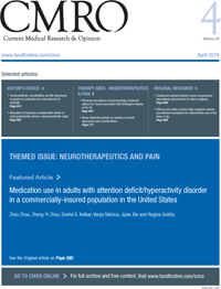 Cover image for Current Medical Research and Opinion, Volume 34, Issue 4, 2018