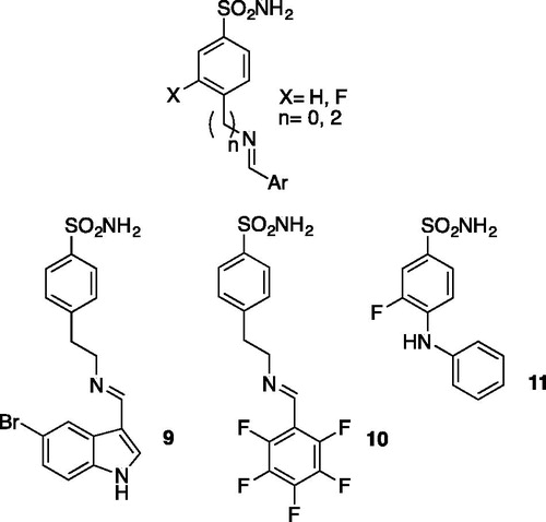 Figure 3. Schiff base sulfonamide inhibitors.
