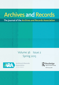 Cover image for Archives and Records, Volume 36, Issue 2, 2015