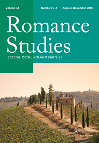 Cover image for Romance Studies, Volume 34, Issue 3-4, 2016
