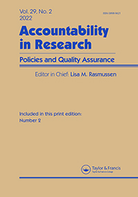Cover image for Accountability in Research, Volume 29, Issue 2, 2022