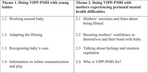 Figure 2. Themes and sub-themes from qualitative feedback interviews with mothers and clinicians.