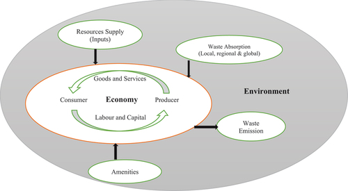 Figure 3. Interaction between environment and economy.