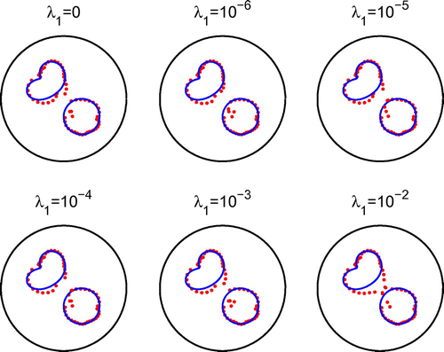 Fig. 20 Example 6: Results after 500 iterations for noise p=5% and regularization with λ1.