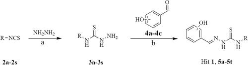 Scheme 1. Reagents and conditions: (a) NH2NH2⋅H2O, THF, r.t., 1h; (b) EtOH, 80 °C.