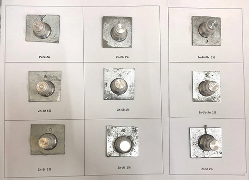 Figure 3. Samples layout before Pull-Off Test.